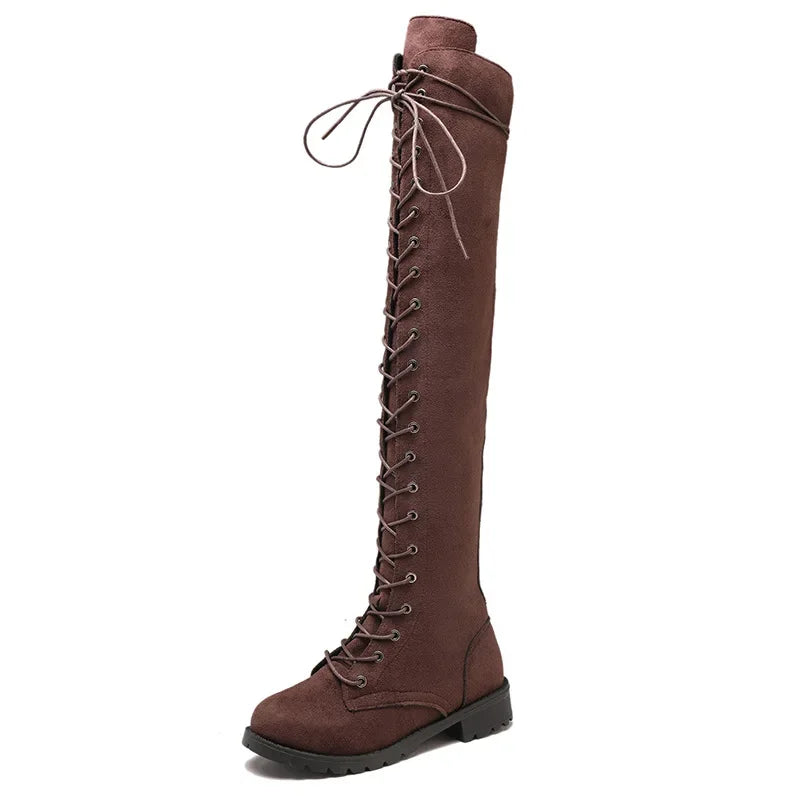 Rosgrove | Women - Over-the-Knee Boots - Suede Lace-Up Style
