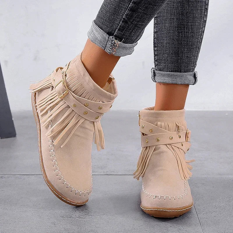 Rosgrove | Women - Moccasin Ankle Boots - Soft Suede