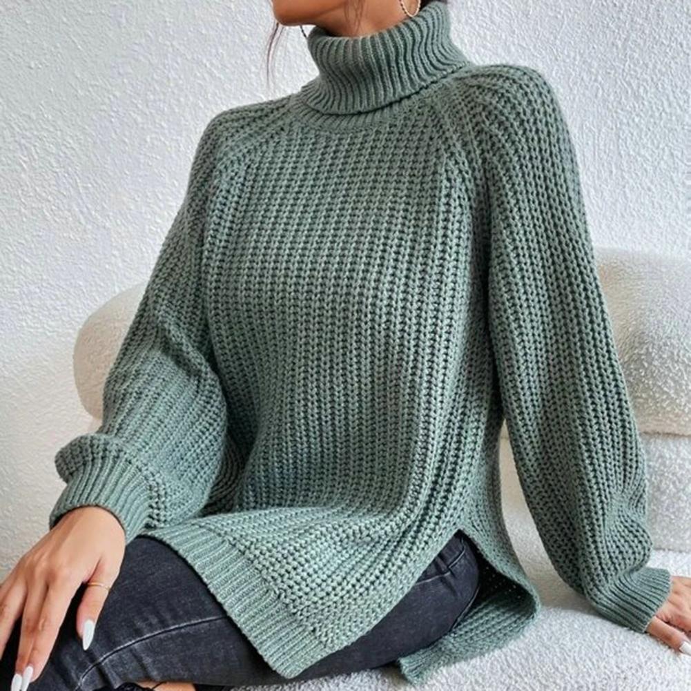 Rosgrove | Women - Ribbed Knit Turtleneck Jumper - Loose Fit