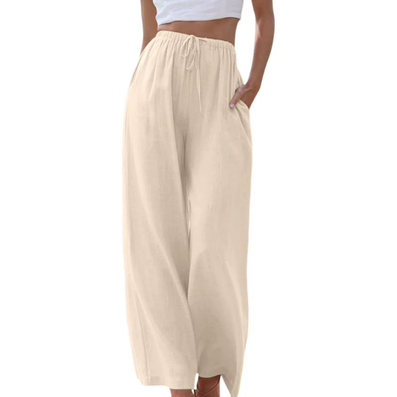 Rosgrove | Women - Elegant Trousers - Cotton and Linen Blend