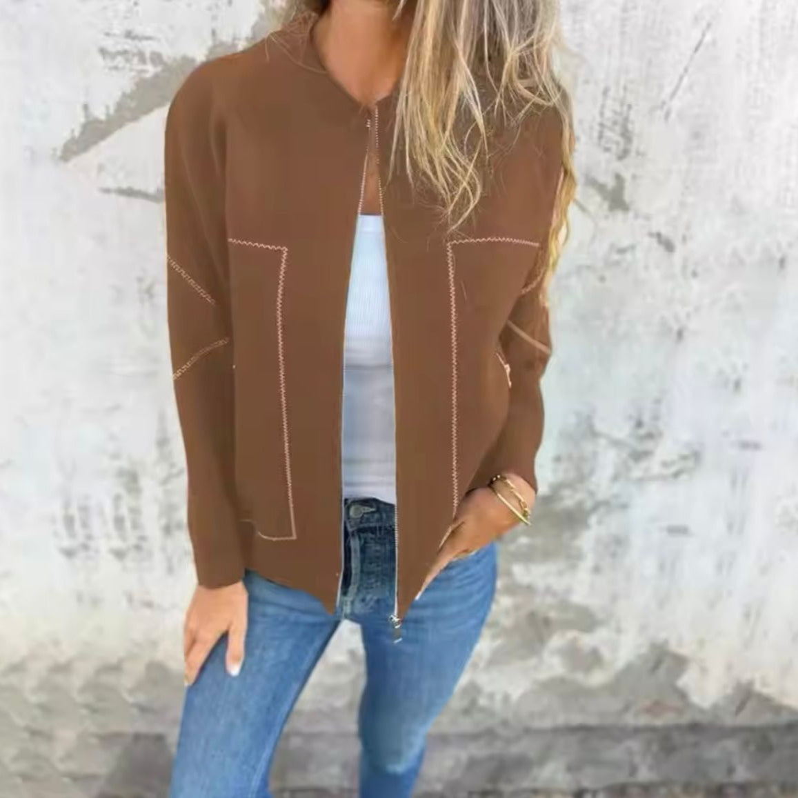 Rosgrove | Women - Stylish Zipper Jacket - Comfortable Fabric