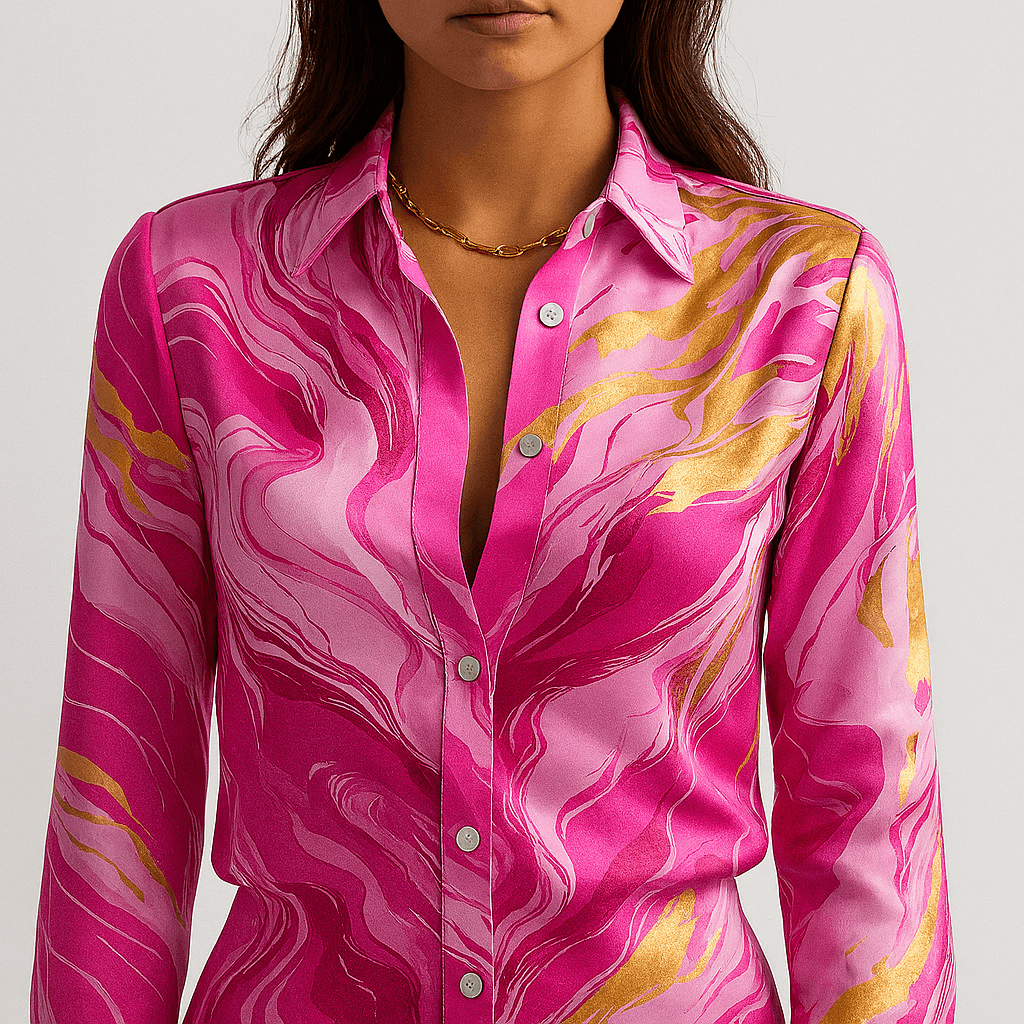 Rosgrove | Women - Shirt - Satin Fabric - Flowing Top