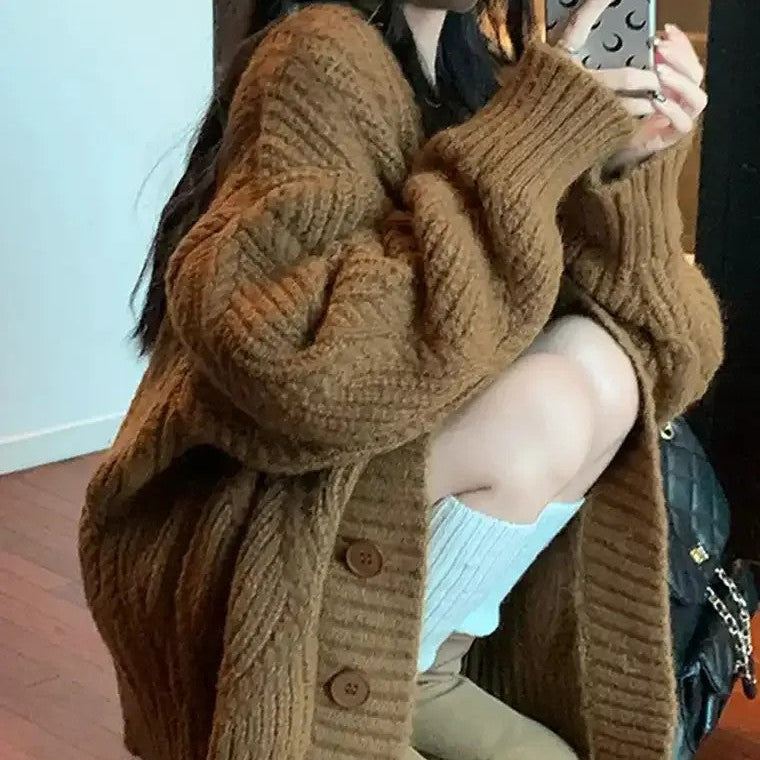 Rosgrove | Women - V-neck Chunky Knit Cardigan