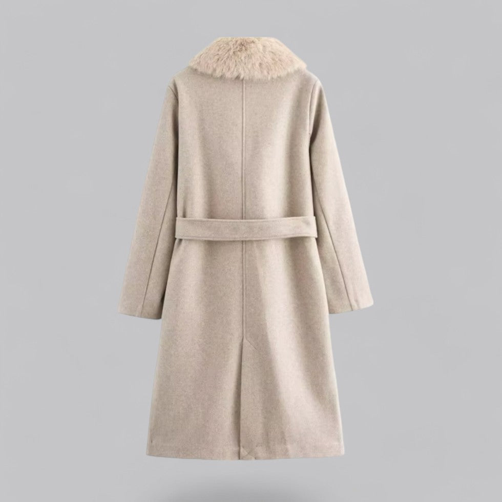 Rosgrove | Women - Beige Trench Coat - Faux Fur
