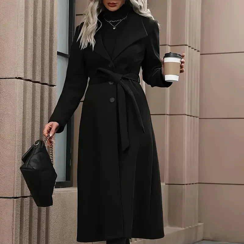 Rosgrove | Women - Long Belted Trench Coat - Tailored Fit