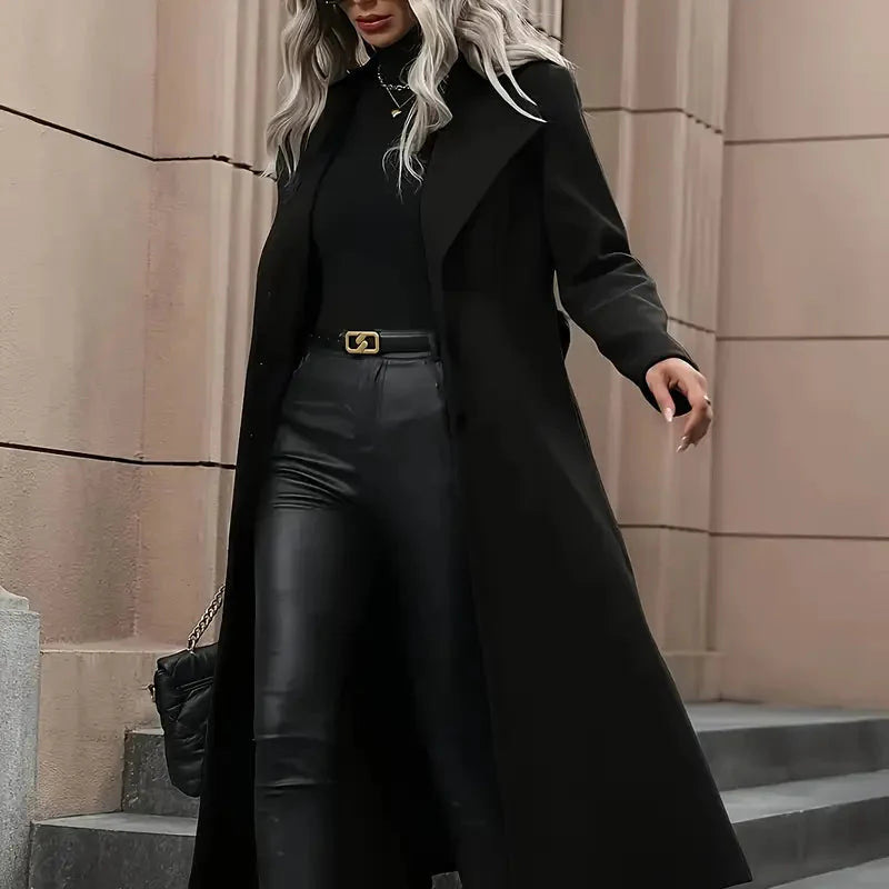 Rosgrove | Women - Long Belted Trench Coat - Tailored Fit
