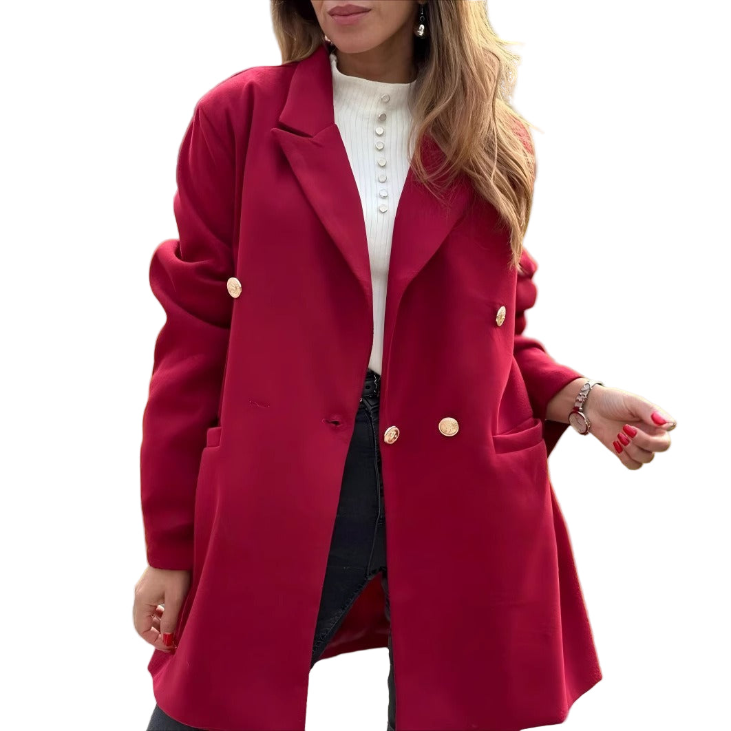 Rosgrove | Women - Oversized Blazer Coat - Double-Breasted Style