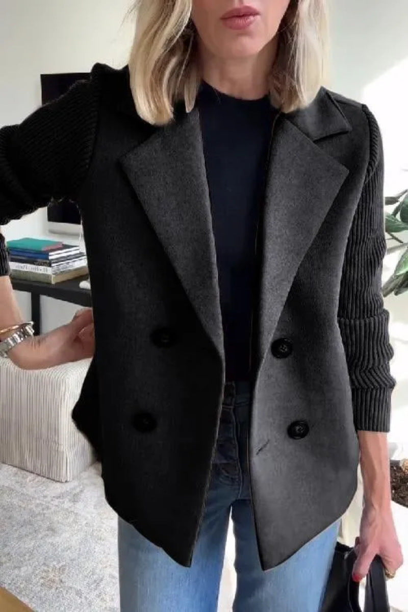 Rosgrove | Women - Puff Sleeves Blazer Jacket - Wool Blend