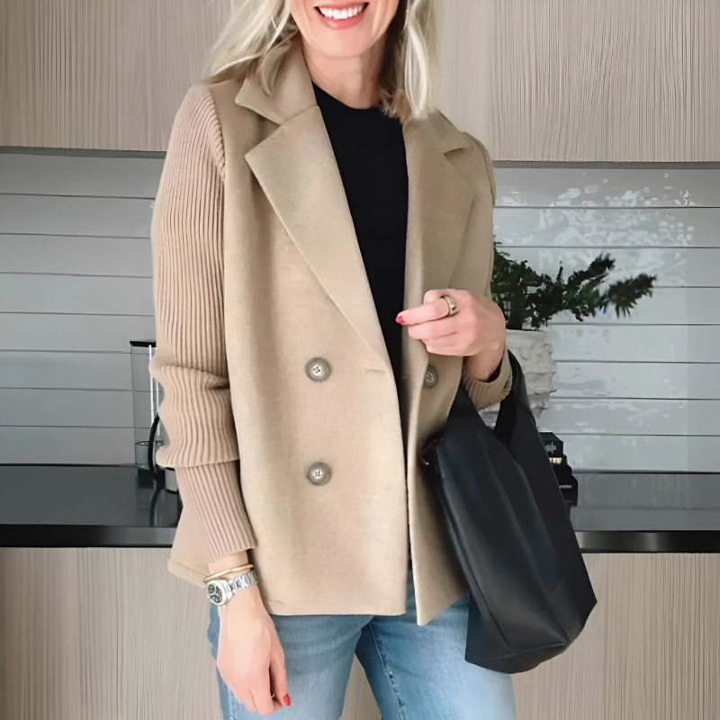 Rosgrove | Women - Puff Sleeves Blazer Jacket - Wool Blend