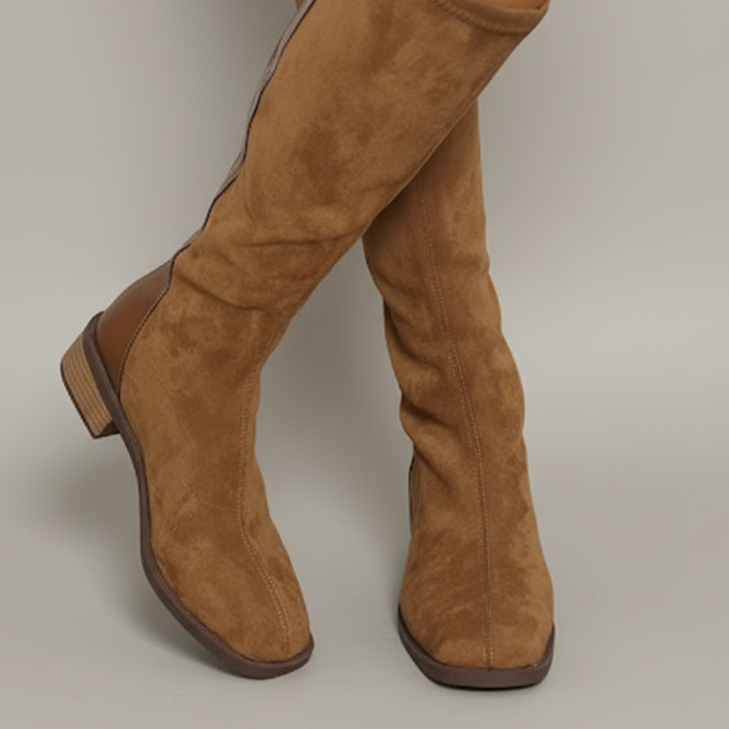 Rosgrove | Women - Classic Suede Knee-High Boots - Block Heel