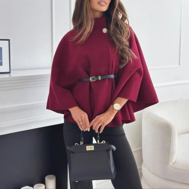 Rosgrove | Women - Elegant High Collar Cape - Wool Blend