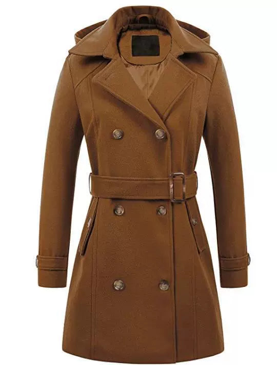 Rosgrove | Women - Tailored Fit Hooded Coat - Belted Waist