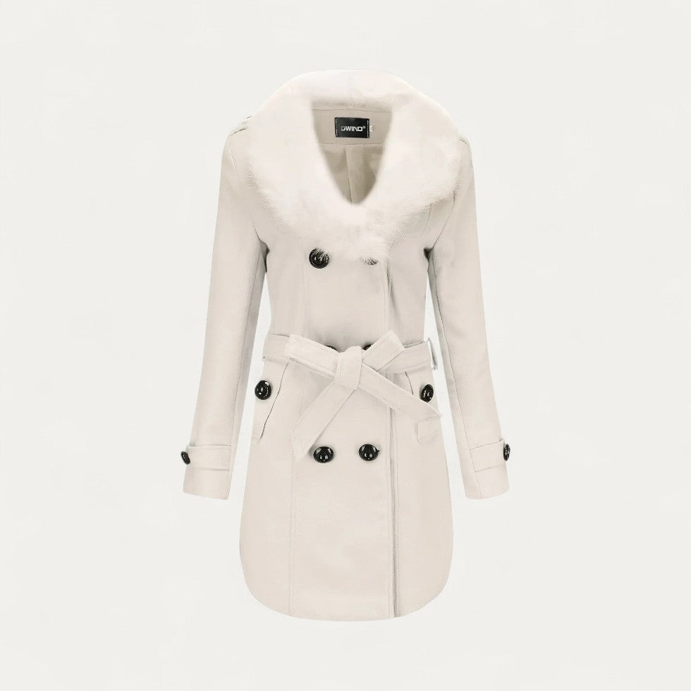Rosgrove | Women - Double-Breasted Trench Coat with Faux Fur