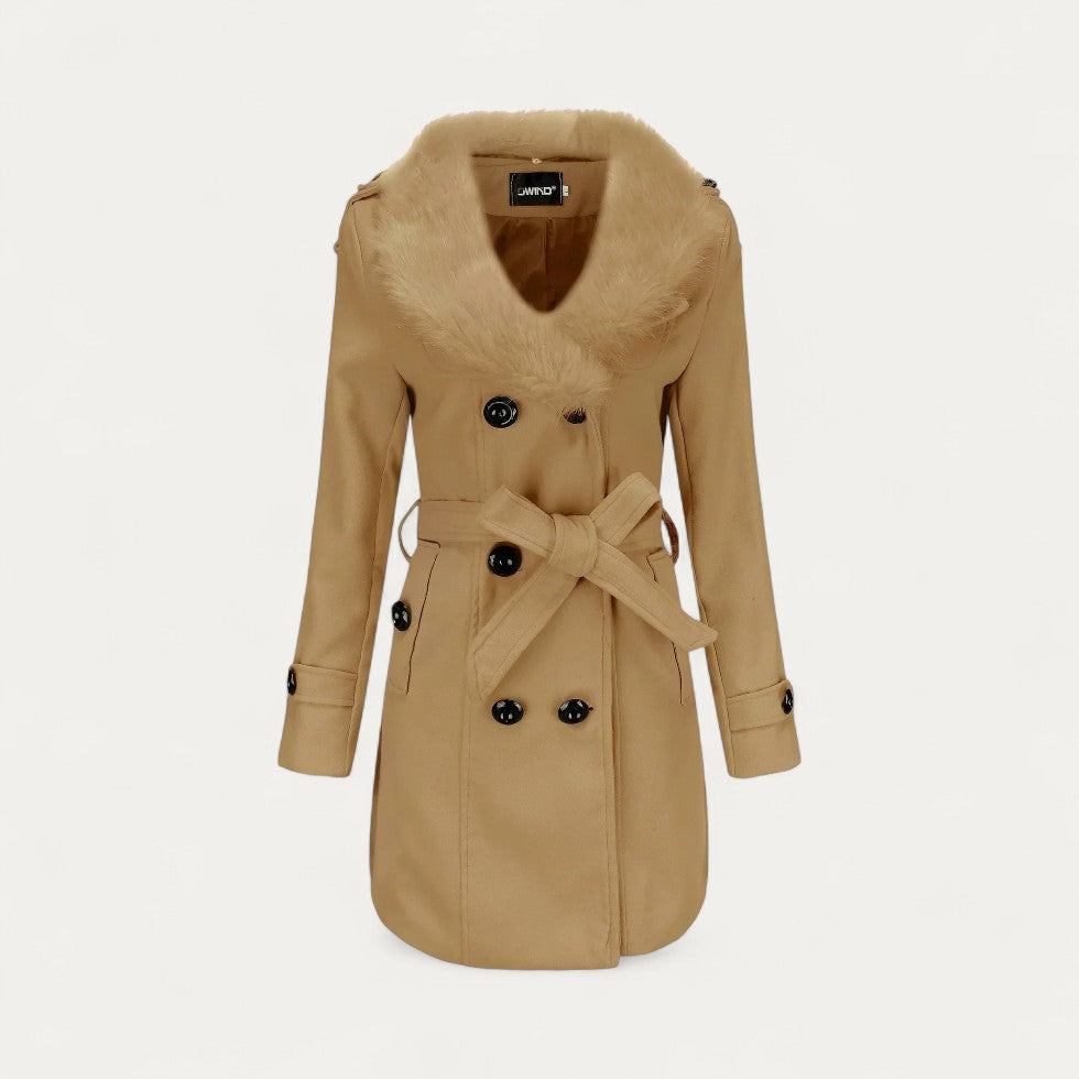 Rosgrove | Women - Double-Breasted Trench Coat with Faux Fur
