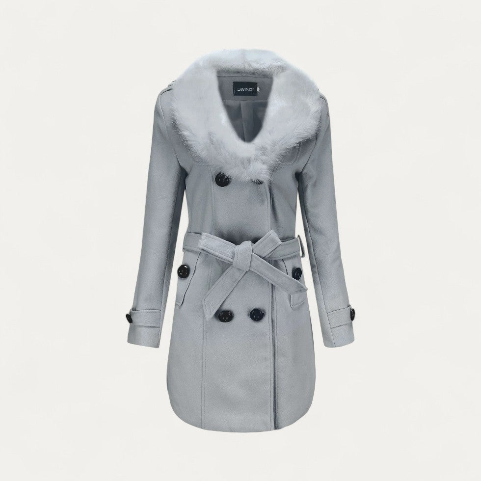 Rosgrove | Women - Double-Breasted Trench Coat with Faux Fur