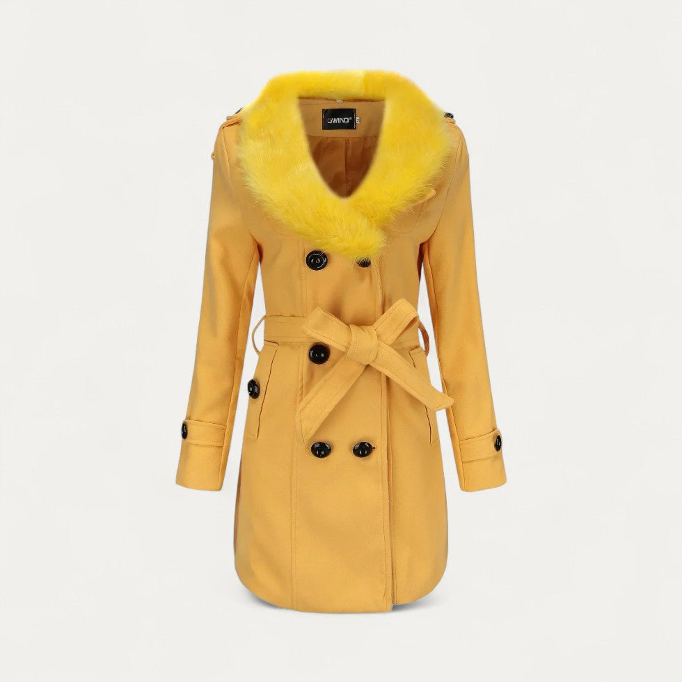 Rosgrove | Women - Double-Breasted Trench Coat with Faux Fur