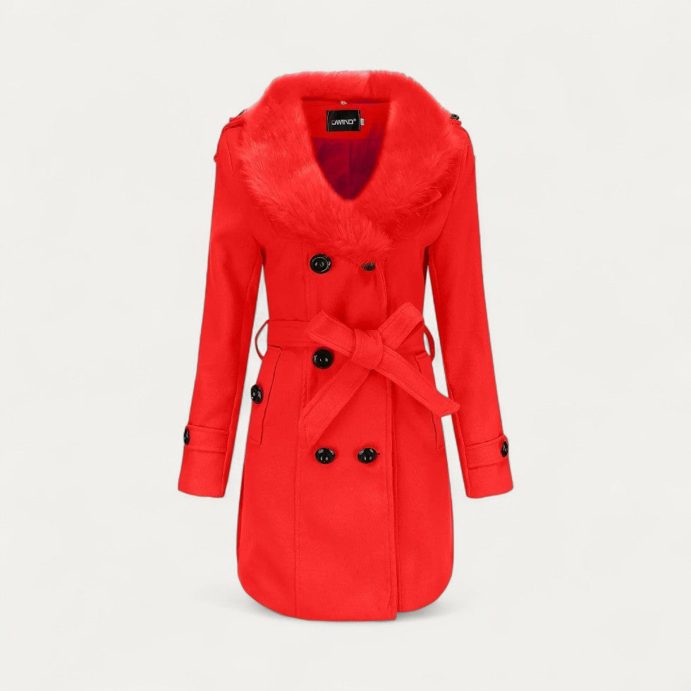 Rosgrove | Women - Double-Breasted Trench Coat with Faux Fur