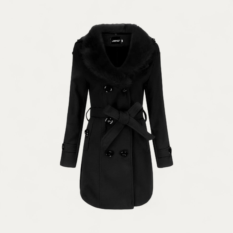 Rosgrove | Women - Double-Breasted Trench Coat with Faux Fur