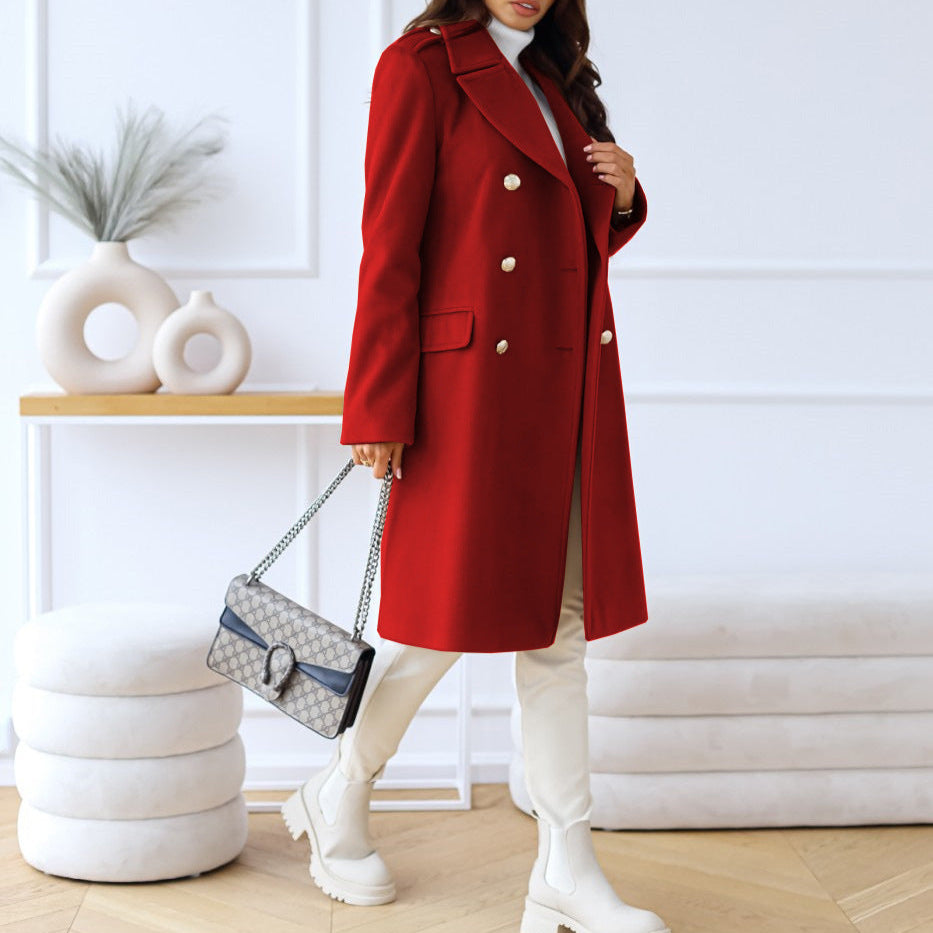 Rosgrove | Women - Double Breasted Long Coat - Winter Style