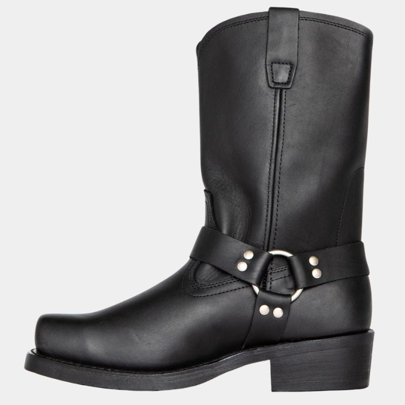 Rosgrove | Women - Mid-Calf Harness Boots - Buckle Accent