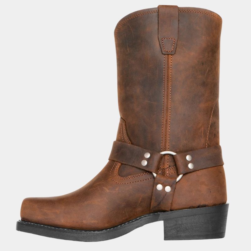 Rosgrove | Women - Mid-Calf Harness Boots - Buckle Accent