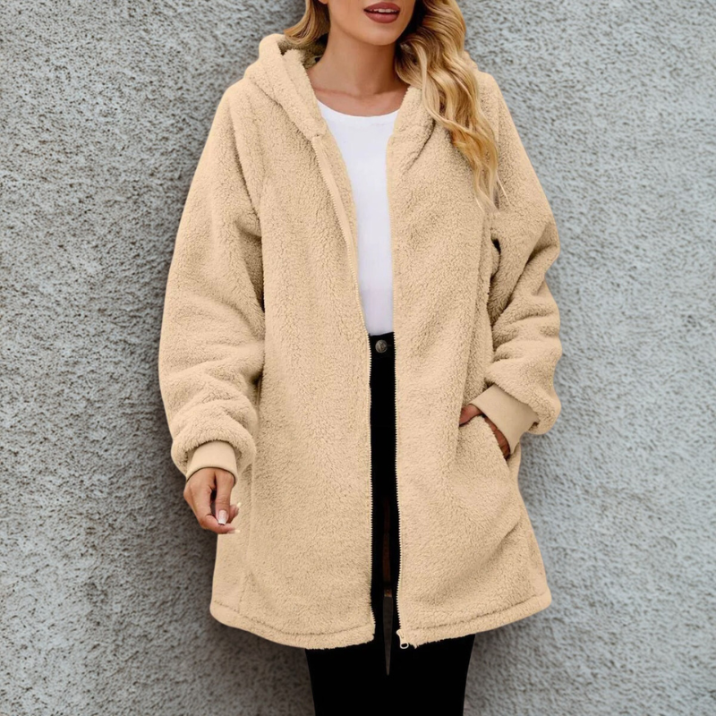 Rosgrove | Women - Plush Hooded Jacket - Oversized Fit