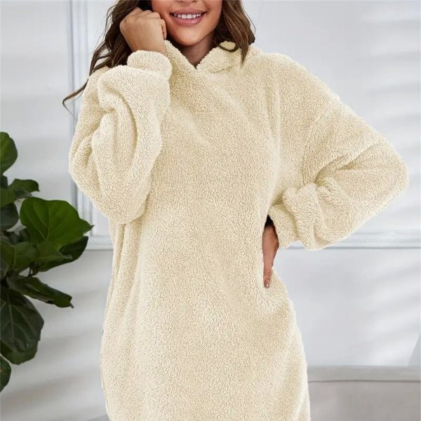 Rosgrove | Women - Soft Fleece Hoodie Dress – Oversized Fit