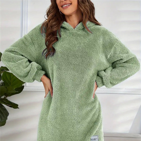 Rosgrove | Women - Soft Fleece Hoodie Dress – Oversized Fit