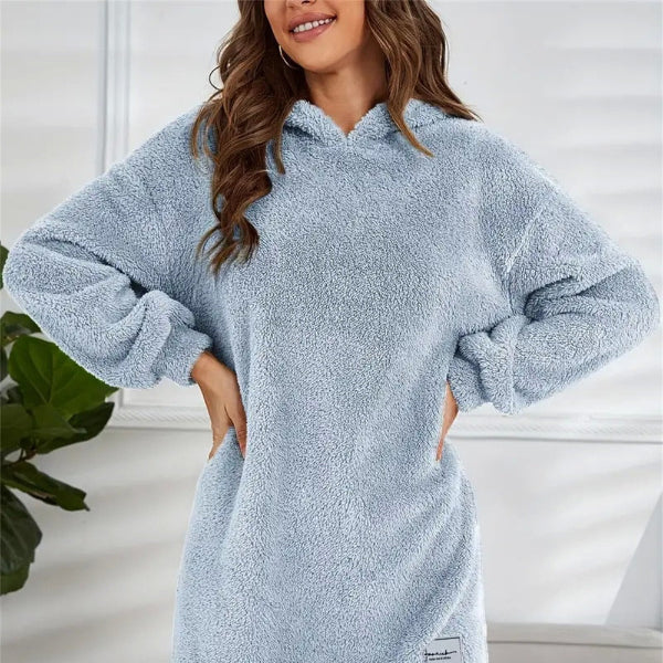 Rosgrove | Women - Soft Fleece Hoodie Dress – Oversized Fit