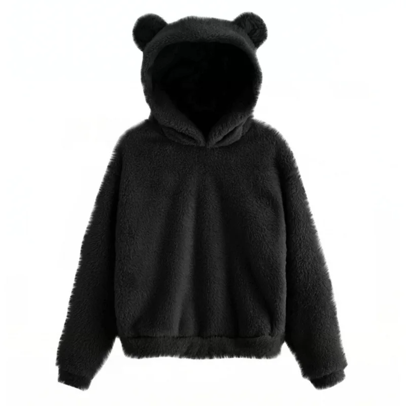 Rosgrove | Women - Playful Ear Fleece Fabric Hoodie – Relaxed Fit