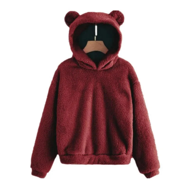 Rosgrove | Women - Playful Ear Fleece Fabric Hoodie – Relaxed Fit