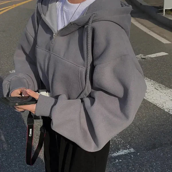 Rosgrove | Women - Oversized Fleece Hoodie - Zip Up