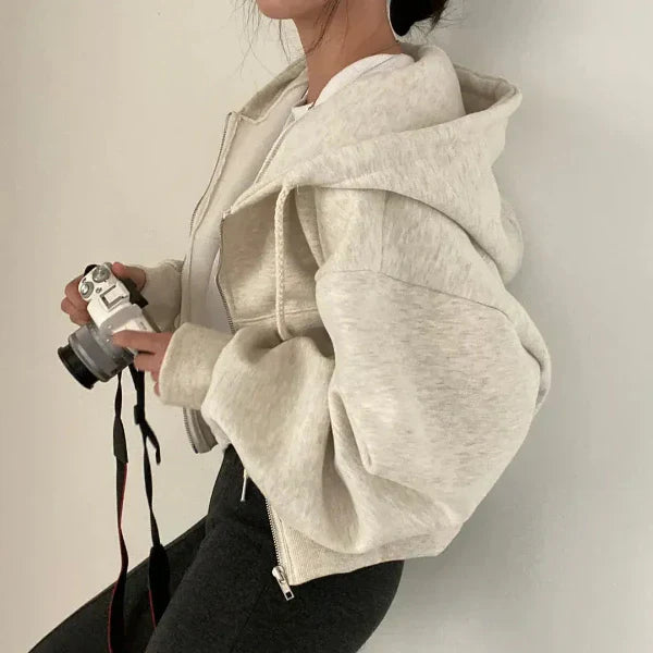 Rosgrove | Women - Oversized Fleece Hoodie - Zip Up