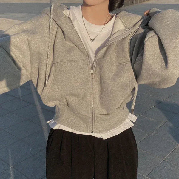 Rosgrove | Women - Oversized Fleece Hoodie - Zip Up