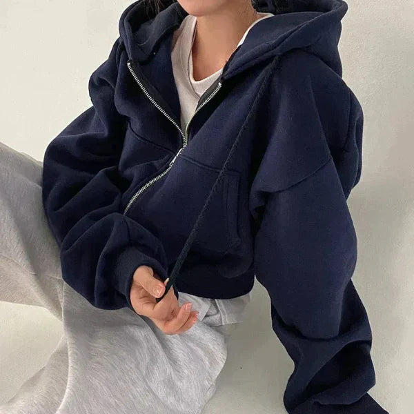 Rosgrove | Women - Oversized Fleece Hoodie - Zip Up
