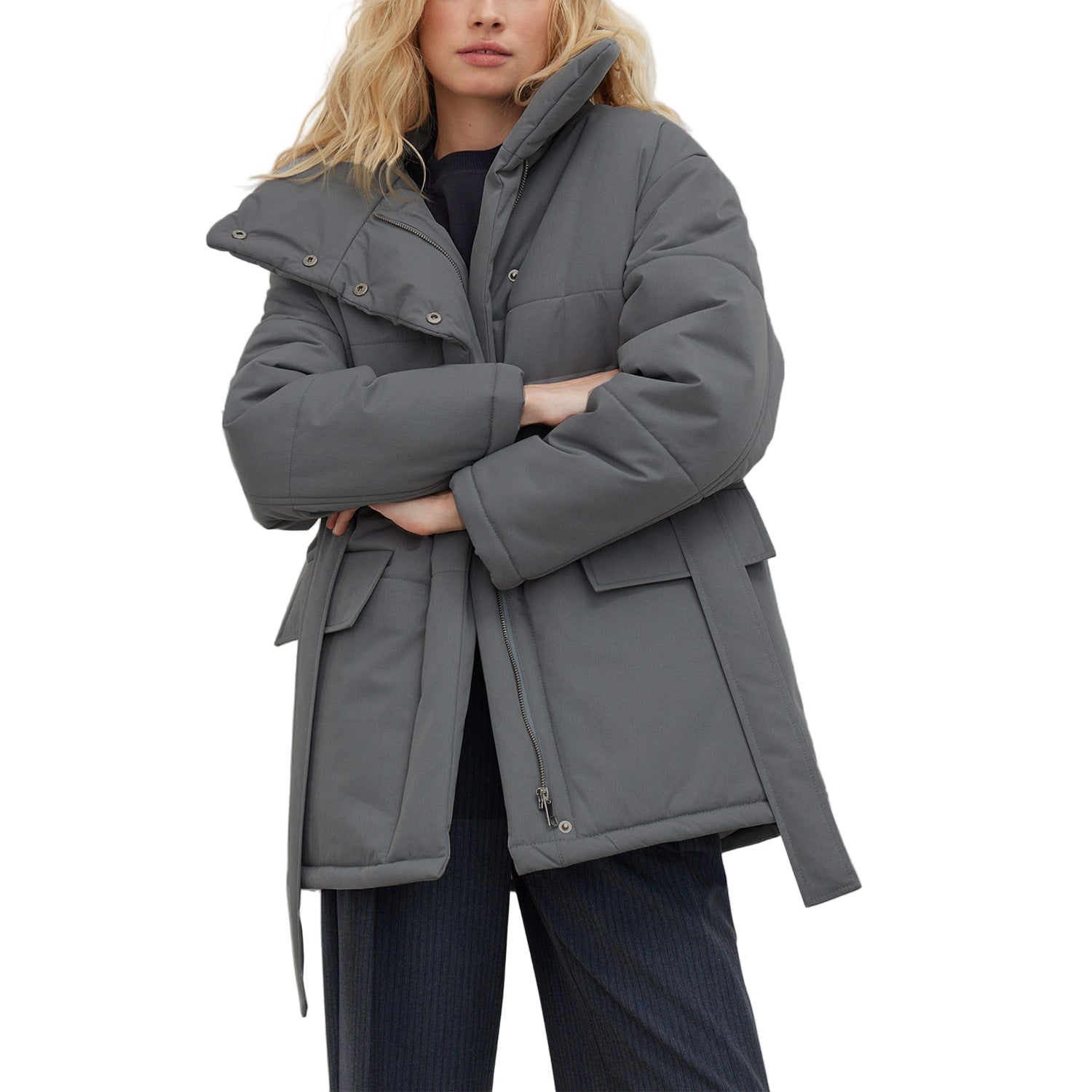 Rosgrove | Women - Quilted Cotton Jacket - Oversized & Belted