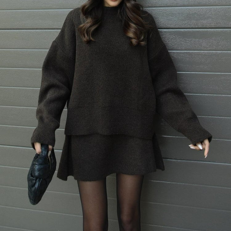 Rosgrove | Women - Knitted Sweater & Skirt Set - Long Sleeve Mini
