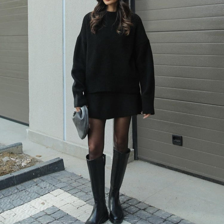 Rosgrove | Women - Knitted Sweater & Skirt Set - Long Sleeve Mini