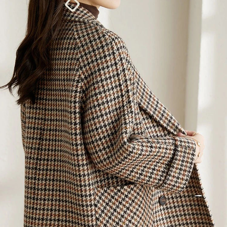 Rosgrove | Women - Classic Long Checkered Blazer - Autumn Style