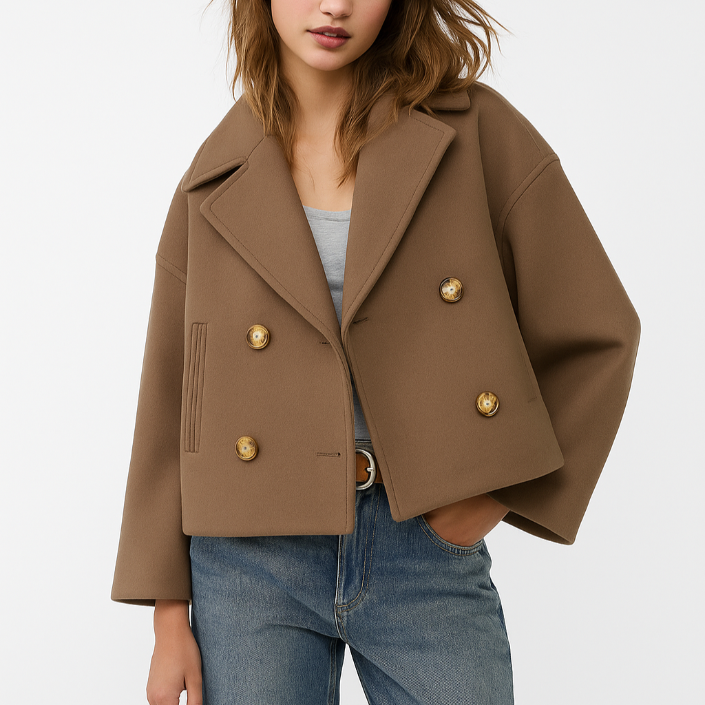 Rosgrove | Women - Cropped Fit Short Coat - Wide Lapels