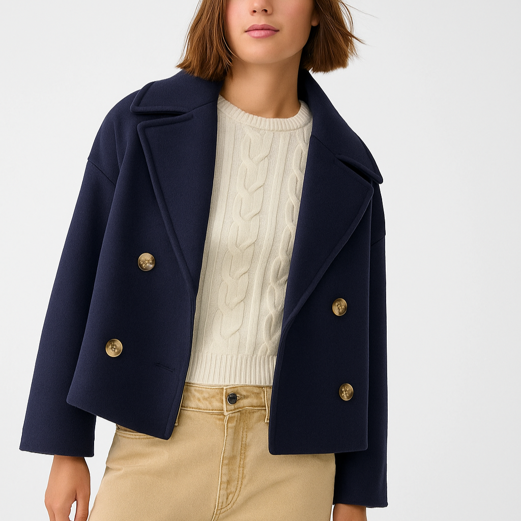 Rosgrove | Women - Cropped Fit Short Coat - Wide Lapels