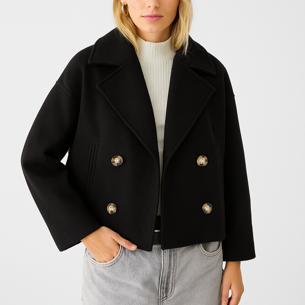 Rosgrove | Women - Cropped Fit Short Coat - Wide Lapels