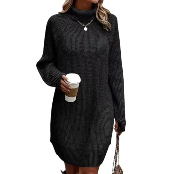 Rosgrove | Women - Turtleneck Knit Jumper Dress - Long Sleeve