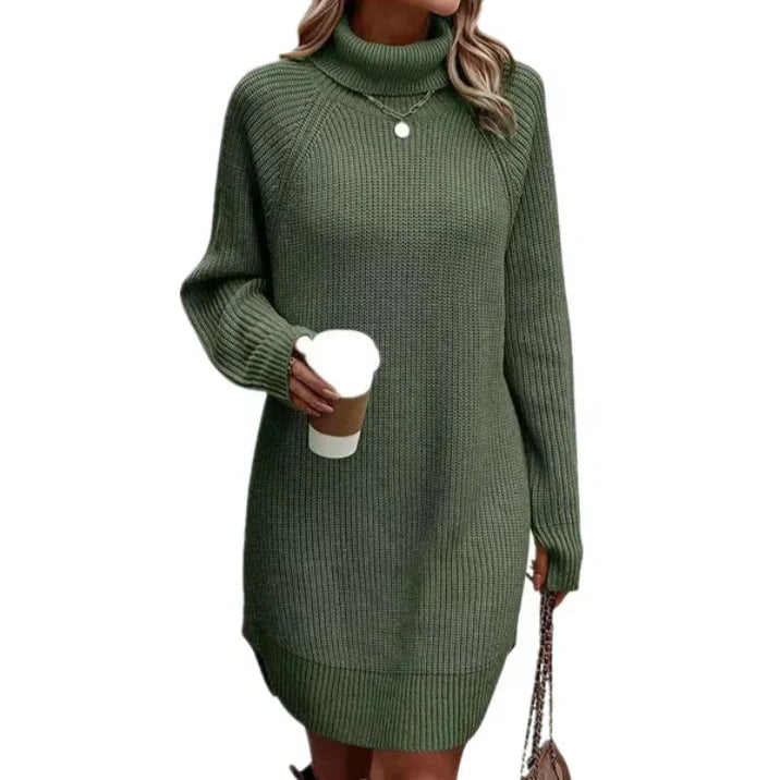 Rosgrove | Women - Turtleneck Knit Jumper Dress - Long Sleeve
