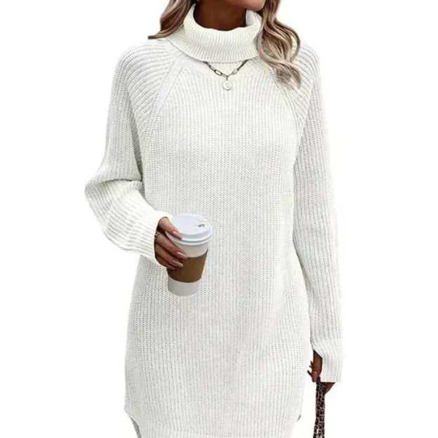 Rosgrove | Women - Turtleneck Knit Jumper Dress - Long Sleeve
