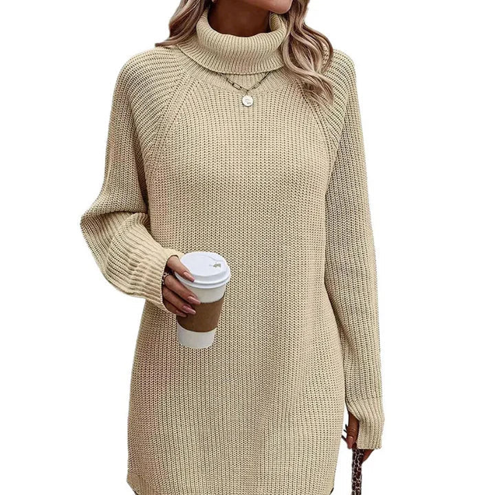 Rosgrove | Women - Turtleneck Knit Jumper Dress - Long Sleeve
