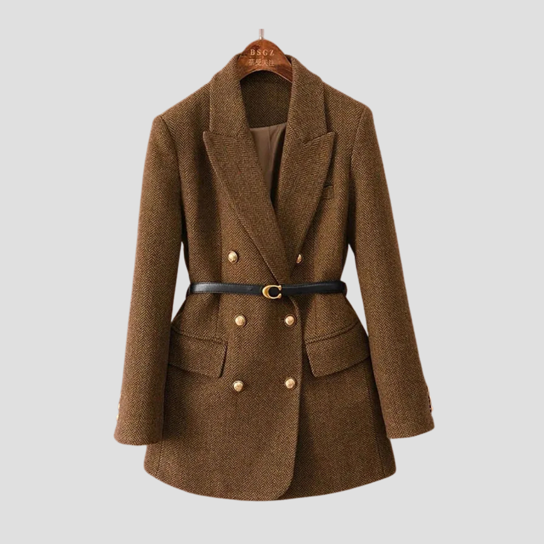 Rosgrove | Women - Tweed Blazer Coat - Double-Breasted & Belted