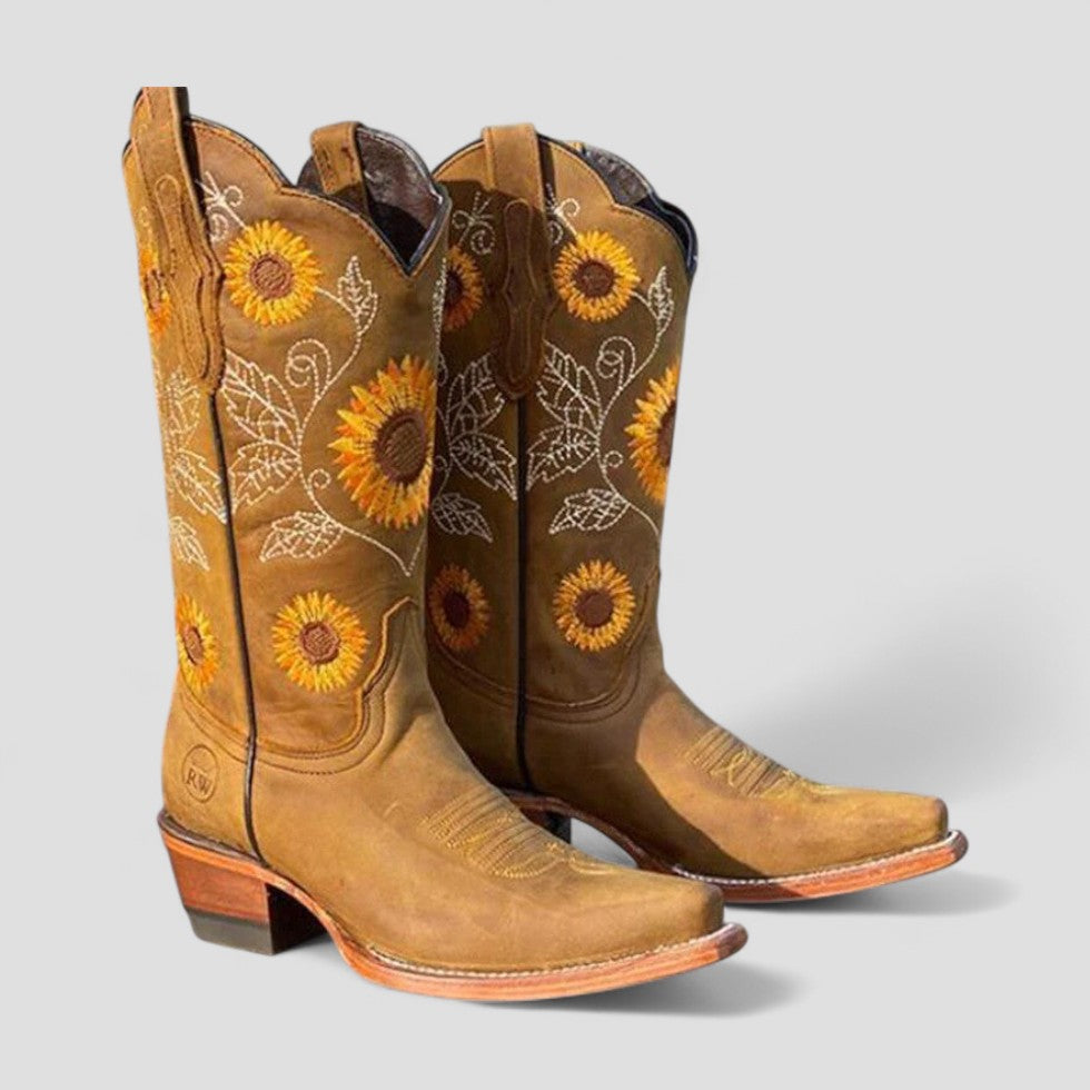 Rosgrove | Women - Cowboy Boots - Floral Embroidery Design