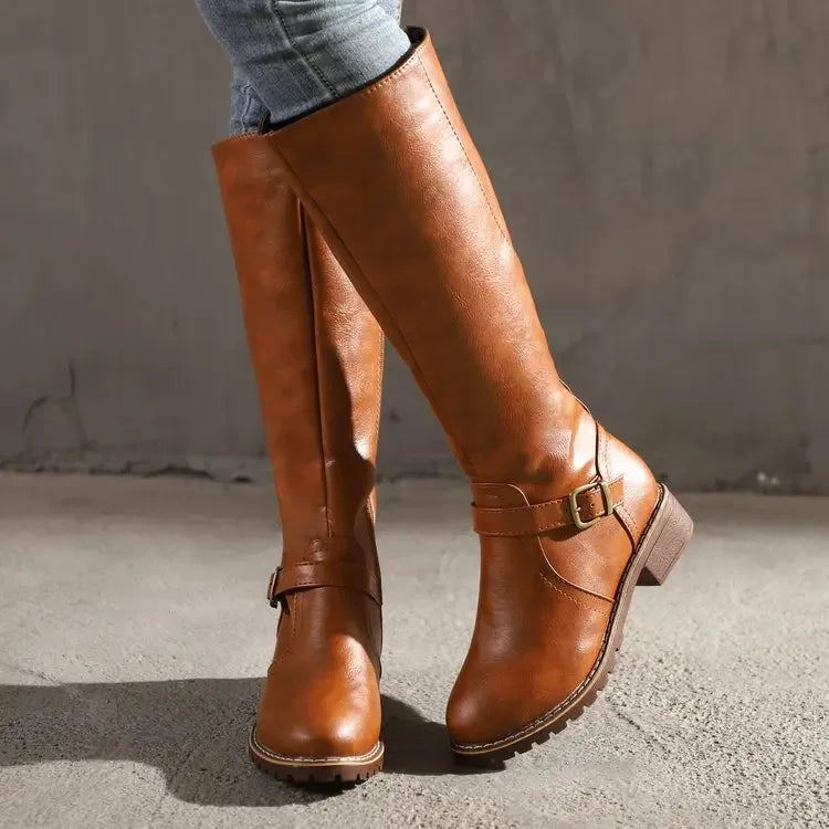 Rosgrove | Women - Classic Knee-High Boots - Buckle Detail