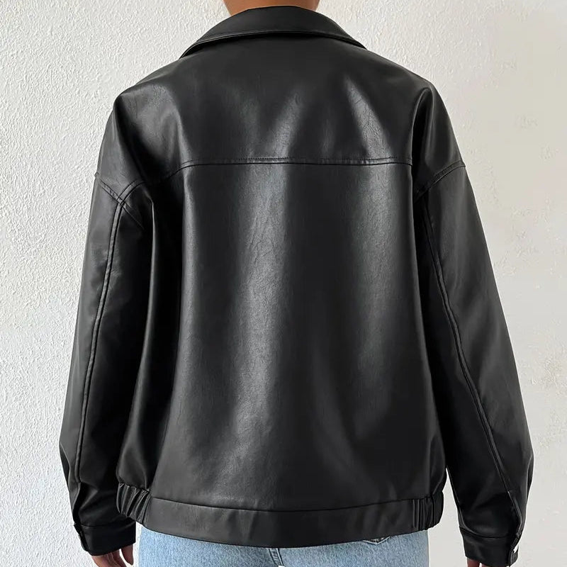 Rosgrove | Women - Faux Leather Jacket - Versatile Style